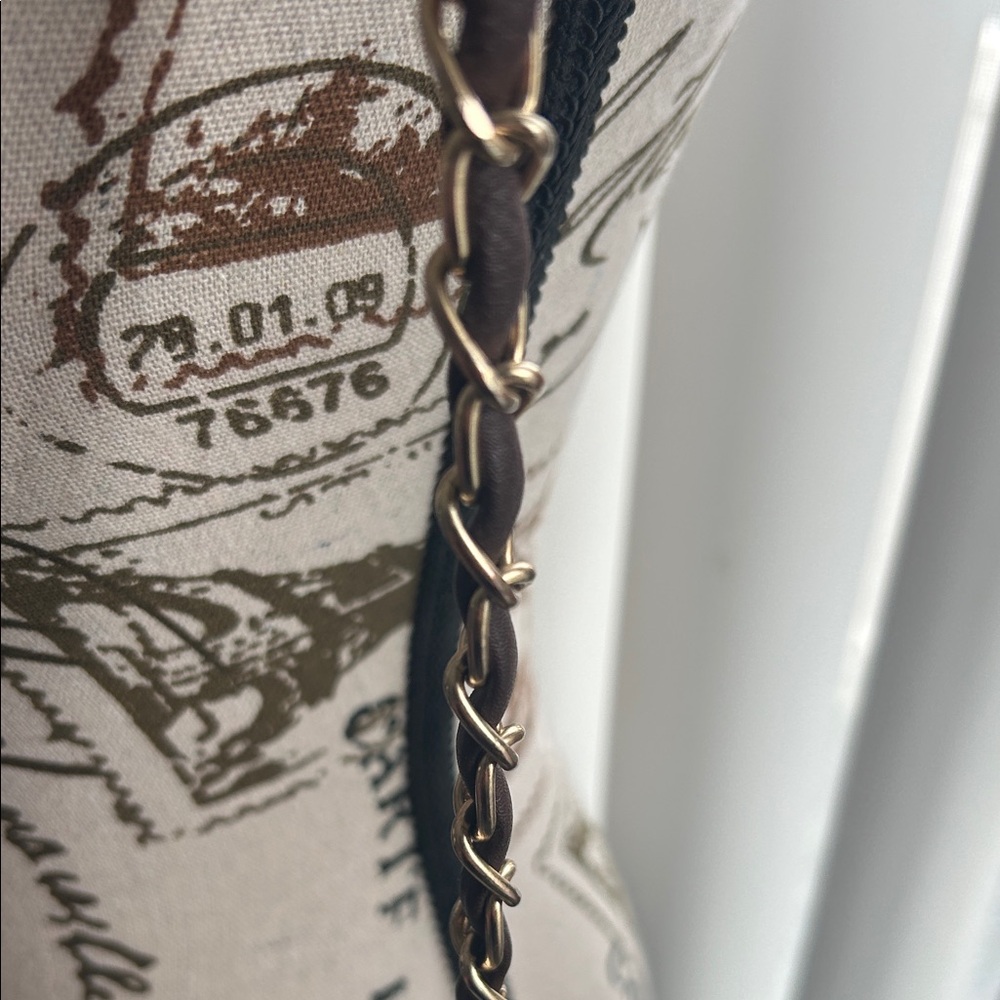 Baby Phat Beige and Brown Crossbody Bag with Red Floral Design - Picture 7 of 7